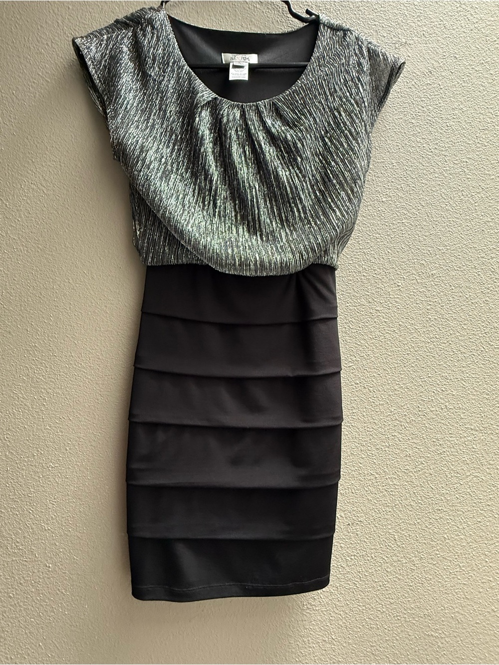 Sweet Storm Silver and Black Layered Mini Dress